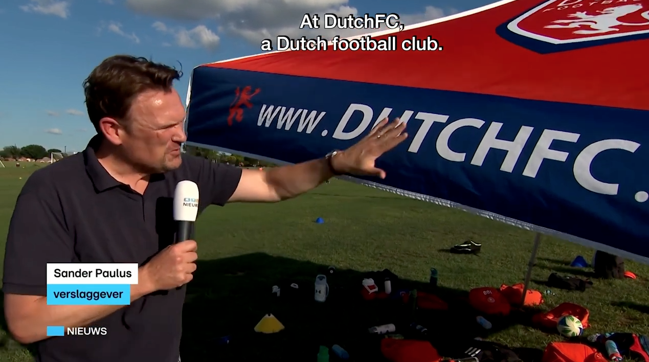 RTL4 Nieuws correspondent Sander Paulus reports live from Dutch FC in Frisco, Texas.